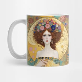 Gustav Klimt's Golden Muse: Inspired Woman in Ornate Splendor Mug